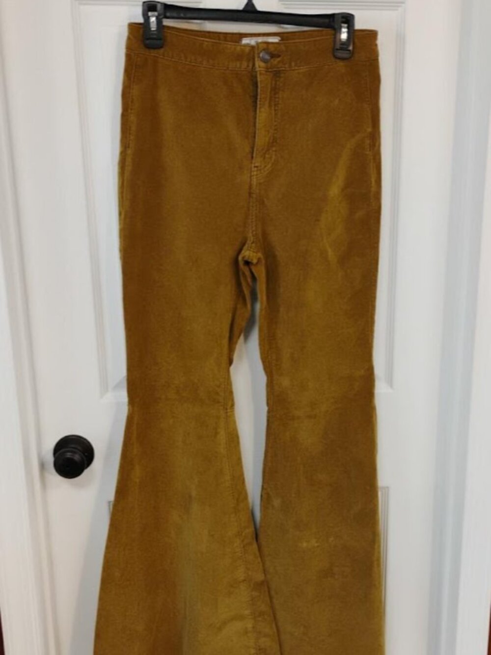 Free People Size 29 Mustard Corduroy Super Flare Bell Bottom Pants